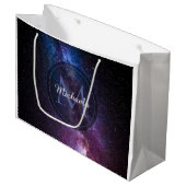 Milky way bright colors personalizable monogram groot cadeauzakje (Voorkant Gekanteld)