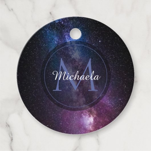Milky way bright covu personalizable monogram bedankjes labels (Voorkant)