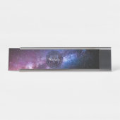 Milky way bright covu personalizable monogram bureau naambordje (Voorkant)