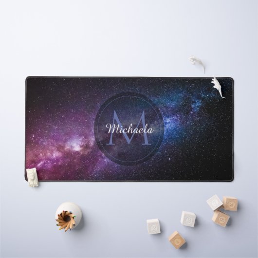 Milky way bright covu personalizable monogram bureaumat (Kindertafel)