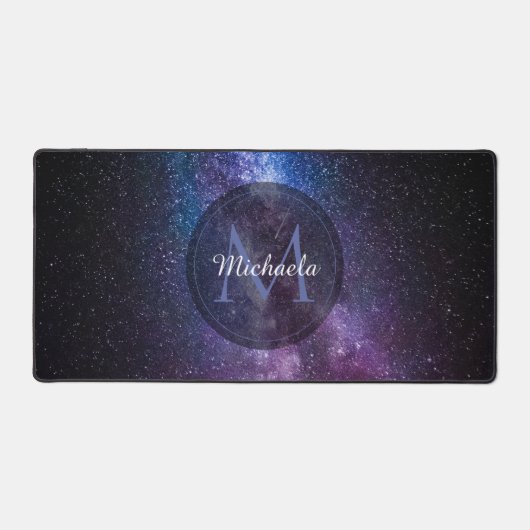 Milky way bright covu personalizable monogram bureaumat (Voorkant)