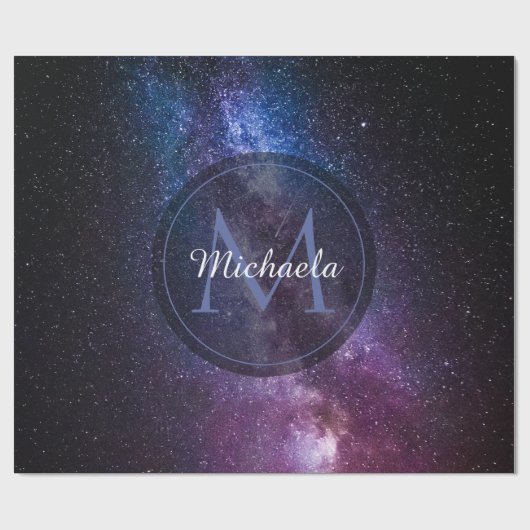 Milky way bright covu personalizable monogram cadeaupapier (Vlak)