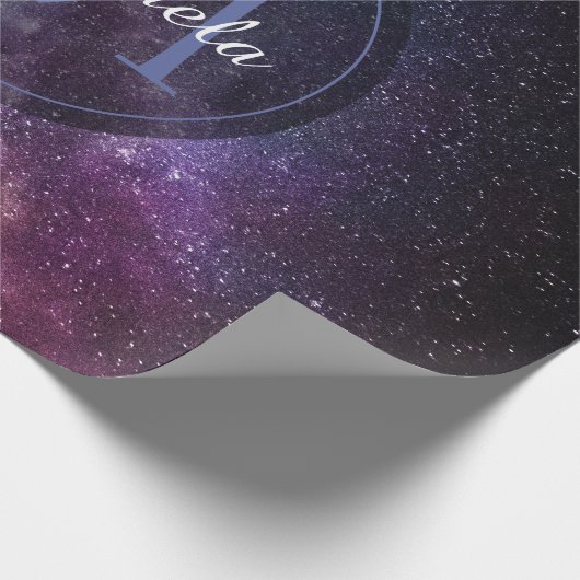 Milky way bright covu personalizable monogram cadeaupapier (Hoek)