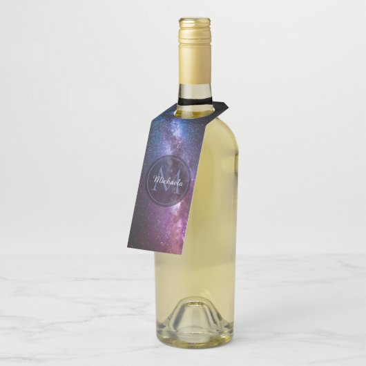 Milky way bright covu personalizable monogram flessenhanger (Schuin)