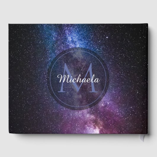 Milky way bright covu personalizable monogram gastenboek (Achterkant)
