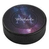Milky way bright covu personalizable monogram hockey puck (3/4)