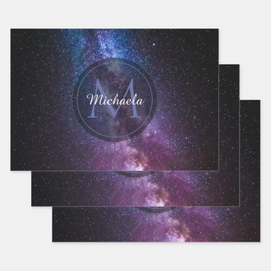 Milky way bright covu personalizable monogram inpakpapier vel (Set)