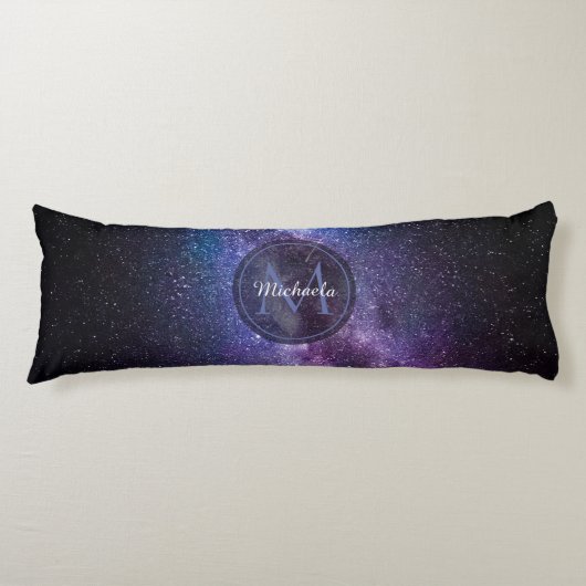 Milky way bright covu personalizable monogram lichaamskussen (Voorkant)