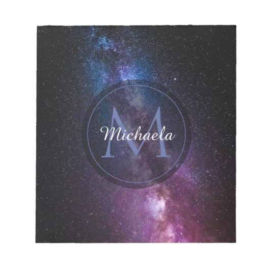 Milky way bright covu personalizable monogram notitieblok (Voorkant)