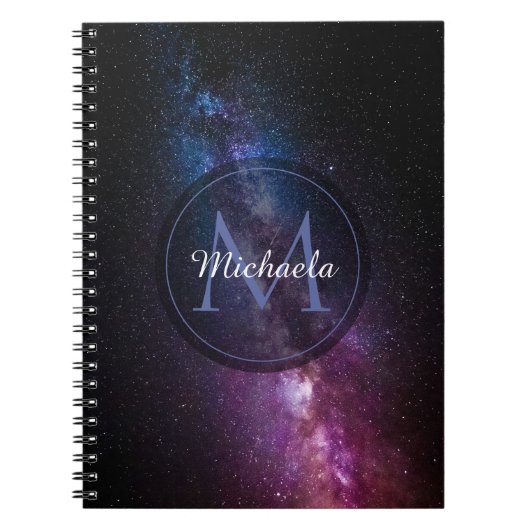 Milky way bright covu personalizable monogram notitieboek (Voorkant)
