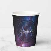 Milky way bright covu personalizable monogram papieren bekers (Achterkant)