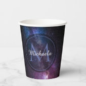 Milky way bright covu personalizable monogram papieren bekers (Voorkant)