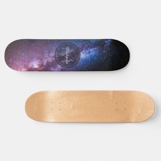 Milky way bright covu personalizable monogram persoonlijk skateboard (Horizontaal)