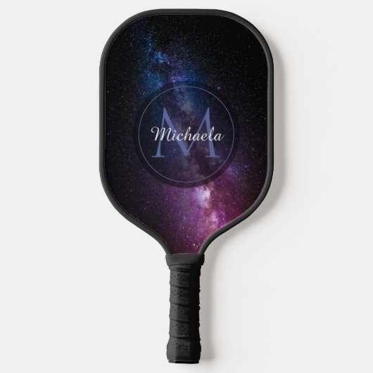 Milky way bright covu personalizable monogram pickleball paddle (Achterkant)