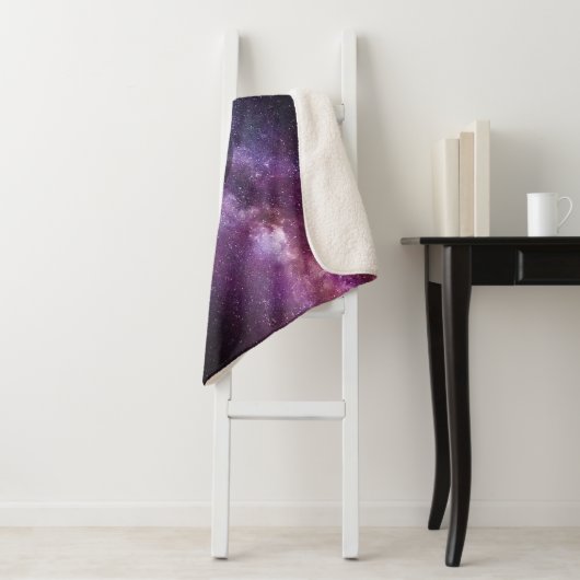 Milky way bright covu personalizable monogram sherpa deken (In situ)