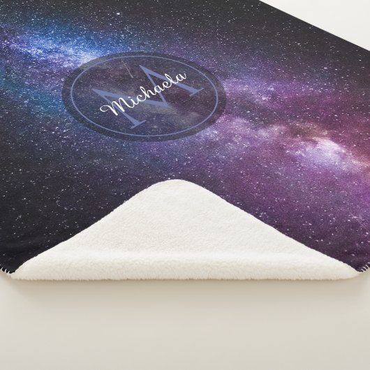 Milky way bright covu personalizable monogram sherpa deken (3/4)