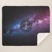 Milky way bright covu personalizable monogram sherpa deken (Voorkant (horizontaal))