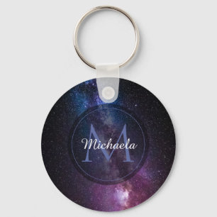 Milky way bright covu personalizable monogram sleutelhanger