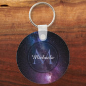 Milky way bright covu personalizable monogram sleutelhanger (Voorkant)