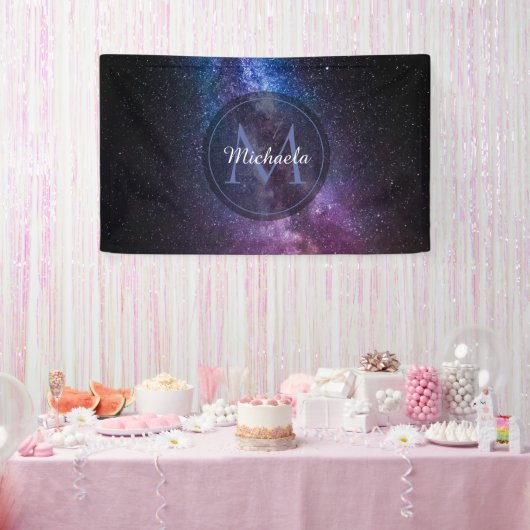 Milky way bright covu personalizable monogram spandoek (Feest)