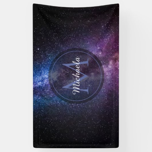Milky way bright covu personalizable monogram spandoek (Verticaal)