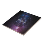 Milky way bright covu personalizable monogram tegeltje (Zijkant)