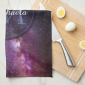 Milky way bright covu personalizable monogram theedoek (Quarter Fold)