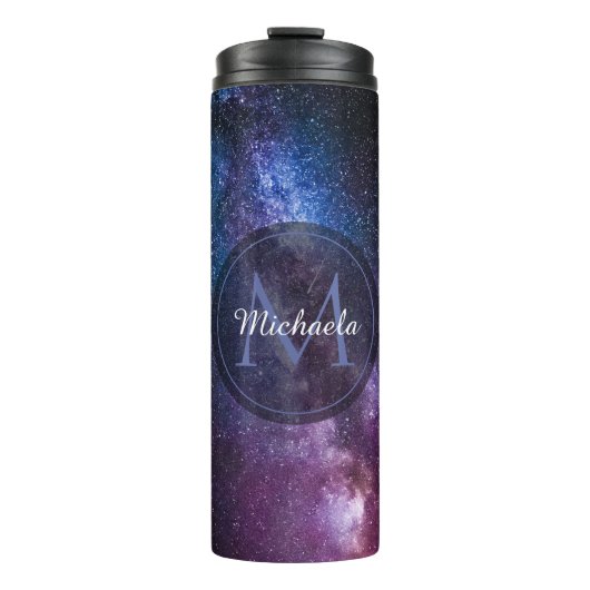Milky way bright covu personalizable monogram thermosbeker (Voorkant)