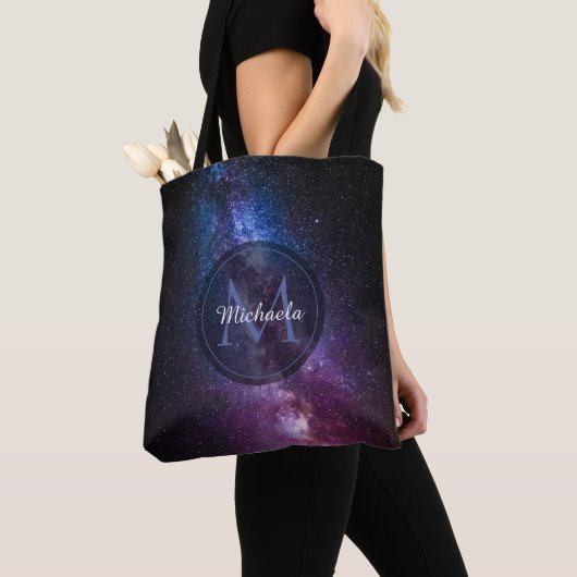 Milky way bright covu personalizable monogram tote bag (Dichtbij)