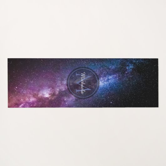 Milky way bright covu personalizable monogram yogamat (Achterkant (horizontaal))