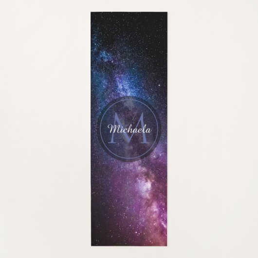 Milky way bright covu personalizable monogram yogamat (Voorkant)