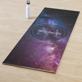 Milky way bright covu personalizable monogram yogamat