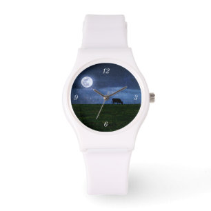 Milky Way Cattle Moonlight Horloge