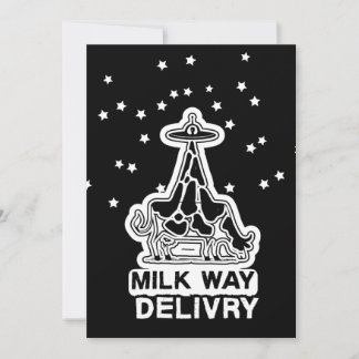 Milky Way Delivery Funny Cow UFO Space Abduction Kaart