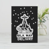Milky Way Delivery Funny Cow UFO Space Abduction Kaart (Staand voorkant)