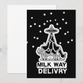 Milky Way Delivery Funny Cow UFO Space Abduction Kaart (Voorkant / Achterkant)