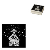 Milky Way Delivery Funny Cow UFO Space Abduction Rubberstempel (Gestempeld)
