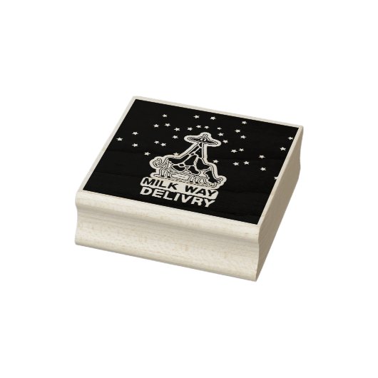Milky Way Delivery Funny Cow UFO Space Abduction Rubberstempel (Stempel)