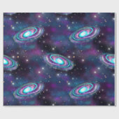 Milky Way Galaxy | Kosmische blauwe Paarse roze gl Cadeaupapier (Vlak)