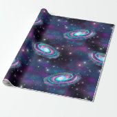 Milky Way Galaxy | Kosmische blauwe Paarse roze gl Cadeaupapier (Uitgerold)
