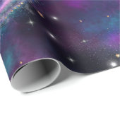 Milky Way Galaxy | Kosmische blauwe Paarse roze gl Cadeaupapier (Rol Hoek)