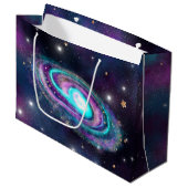 Milky Way Galaxy | Kosmische blauwe Paarse roze gl Groot Cadeauzakje (Voorkant Gekanteld)