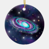 Milky Way Galaxy | Kosmische blauwe Paarse roze gl Keramisch Ornament (Voorkant)