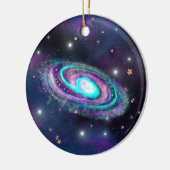 Milky Way Galaxy | Kosmische blauwe Paarse roze gl Keramisch Ornament (Links)