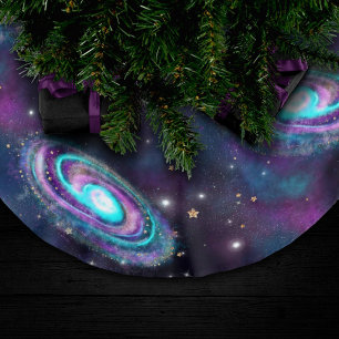 Milky Way Galaxy   Kosmische blauwe Paarse roze gl Kerstboom Rok