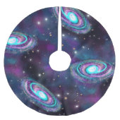 Milky Way Galaxy | Kosmische blauwe Paarse roze gl Kerstboom Rok (Voorkant)