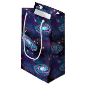 Milky Way Galaxy | Kosmische blauwe Paarse roze gl Klein Cadeauzakje (Voorkant Gekanteld)