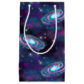 Milky Way Galaxy | Kosmische blauwe Paarse roze gl Klein Cadeauzakje (Voorkant)