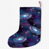 Milky Way Galaxy | Kosmische blauwe Paarse roze gl Kleine Kerstsok (Achterkant)
