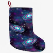 Milky Way Galaxy | Kosmische blauwe Paarse roze gl Kleine Kerstsok (Voorkant)